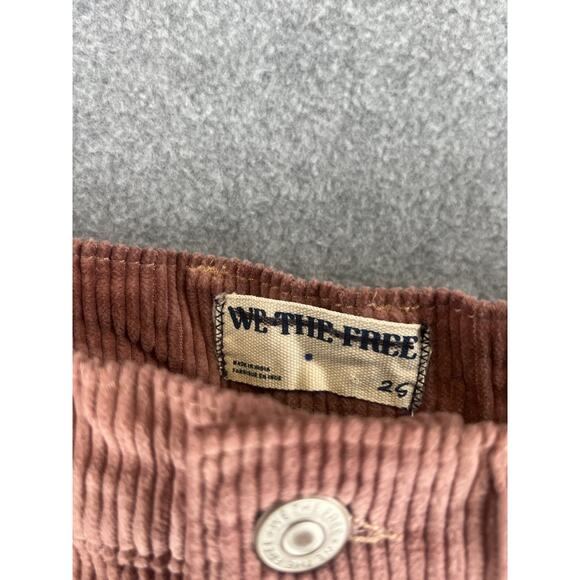 Free People We The Free Good Luck Barrel Corduroy Jeans Withered Rose Size 25 - Picture 8 of 10